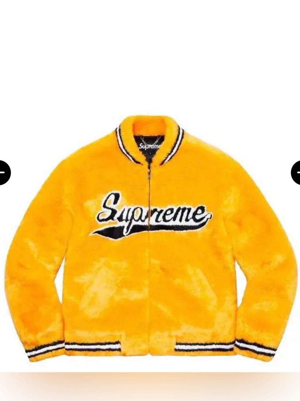 Supreme Yellow Plush Varsity Zip Jacket